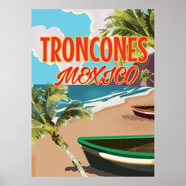 Póster Afiche de viaje de Troncones Beach Mexico (Frente)