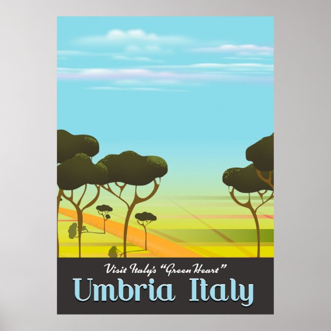 Póster Afiche de viaje de Umbría Italia (Frente)
