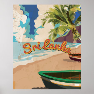 Póster Afiche de viaje de vacaciones de cosecha de Sri La