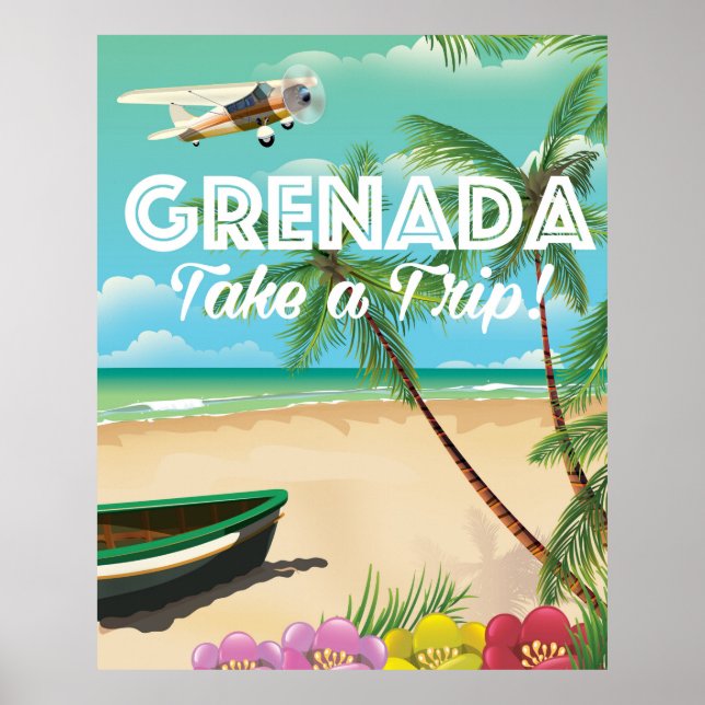 Póster Afiche de viaje de vacaciones de la época de Grana (Frente)