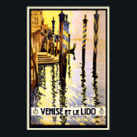 Póster Afiche de Viaje de Venecia Italiana Retro Vintage<br><div class="desc">Una reproducción de un poster Art Deco de los años 20 que promueve el turismo a Venecia en Italia. Digitalmente reformado para resaltar los colores originales, aún mejor y arreglar tantas imperfecciones como sea posible. Por favor, personalizar el tamaño del poster, la textura, el borde y/o el marco para que...</div>