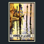 Póster Afiche de Viaje de Venecia Italiana Retro Vintage<br><div class="desc">Una reproducción de un poster Art Deco de los años 20 que promueve el turismo a Venecia en Italia. Digitalmente reformado para resaltar los colores originales, aún mejor y arreglar tantas imperfecciones como sea posible. Por favor, personalizar el tamaño del poster, la textura, el borde y/o el marco para que...</div>