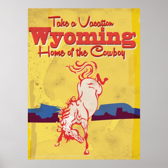 Póster Afiche de Viaje de Viaje de Wyoming (Frente)