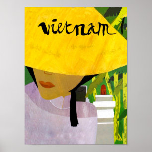 Póster Afiche de viaje de Vietnam