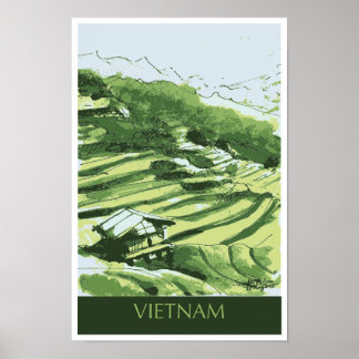 Póster Afiche de viaje de Vietnam