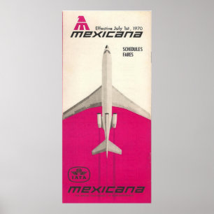 Póster Afiche de viaje de Vintage Mexicana Airline