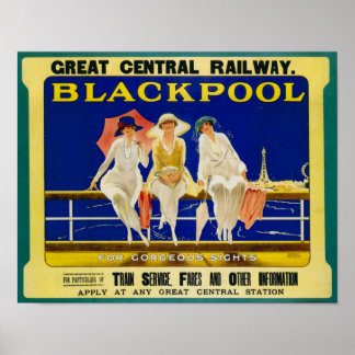 Póster Afiche de Viaje de Vintage Railway