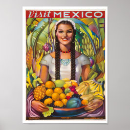 Póster Afiche de Viaje de Visita a México