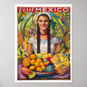 Póster Afiche de Viaje de Visita a México