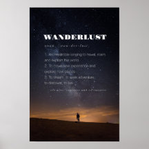Afiche de viaje de Wanderlust Word Definition