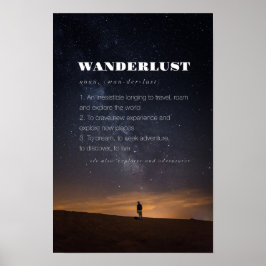 Póster Afiche de viaje de Wanderlust Word Definition