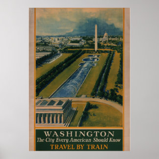 Póster Afiche de viaje de Washington DC