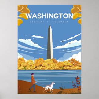 Póster Afiche de viaje de Washington Dc