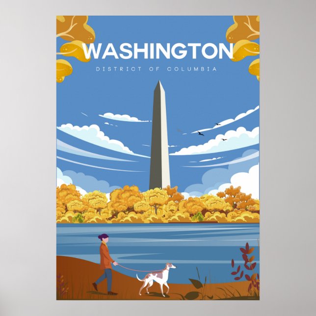 Póster Afiche de viaje de Washington Dc (Frente)