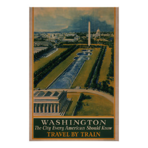 Póster Afiche de viaje de Washington DC