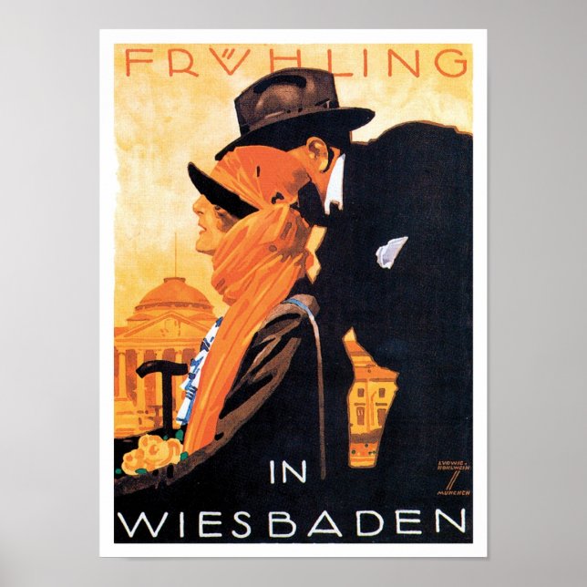 Póster Afiche de viaje de Wiesbaden (Frente)