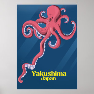 Póster Afiche de viaje de Yakushima Japón