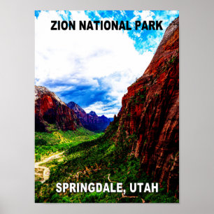Póster Afiche de viaje de Zion NP