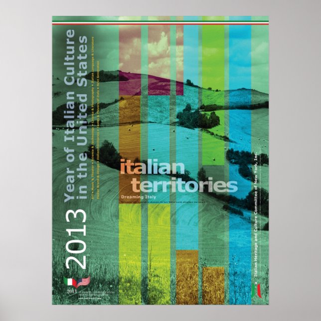Póster Afiche de viaje del Año de la Cultura Italiana 201 (Frente)