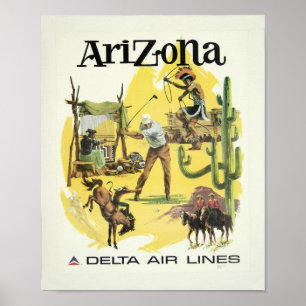 Póster Afiche de viaje del avión de Arizona