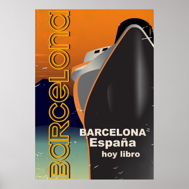 Póster Afiche de viaje del buque de crucero barato de Bar (Frente)