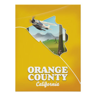 Póster Afiche de viaje del condado de naranja