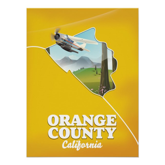 Póster Afiche de viaje del condado de naranja (Anverso)