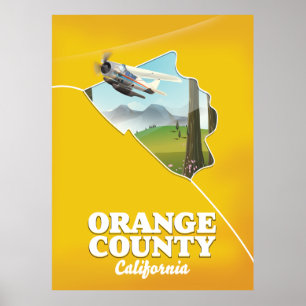 Póster Afiche de viaje del condado de naranja