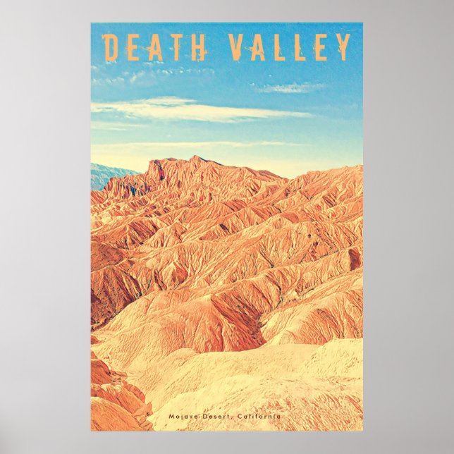 Póster Afiche de viaje del desierto del Valle de la Muert (Frente)