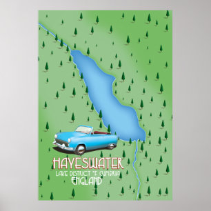 Póster Afiche de viaje del distrito del lago Hayeswater