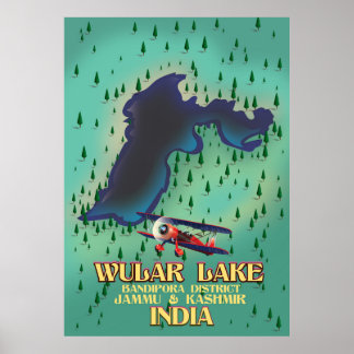 Póster Afiche de viaje del estado indio del Lago Manipur.