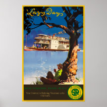 Afiche de viaje del ferrocarril sur