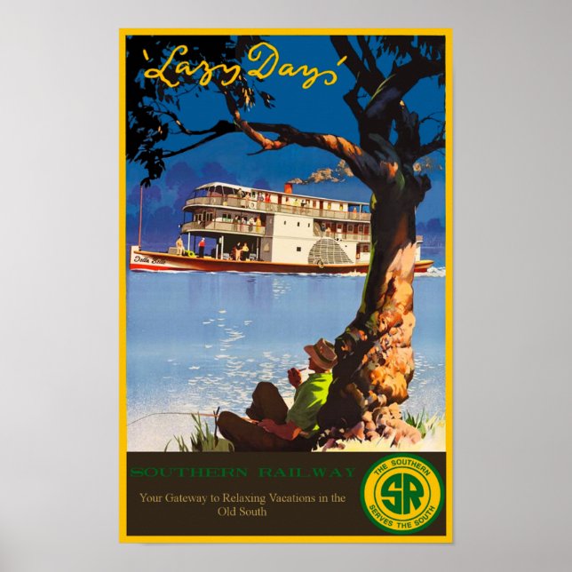 Póster Afiche de viaje del ferrocarril sur (Frente)