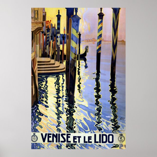 Póster Afiche de viaje del Gran Canal de Venecia Italia (Frente)