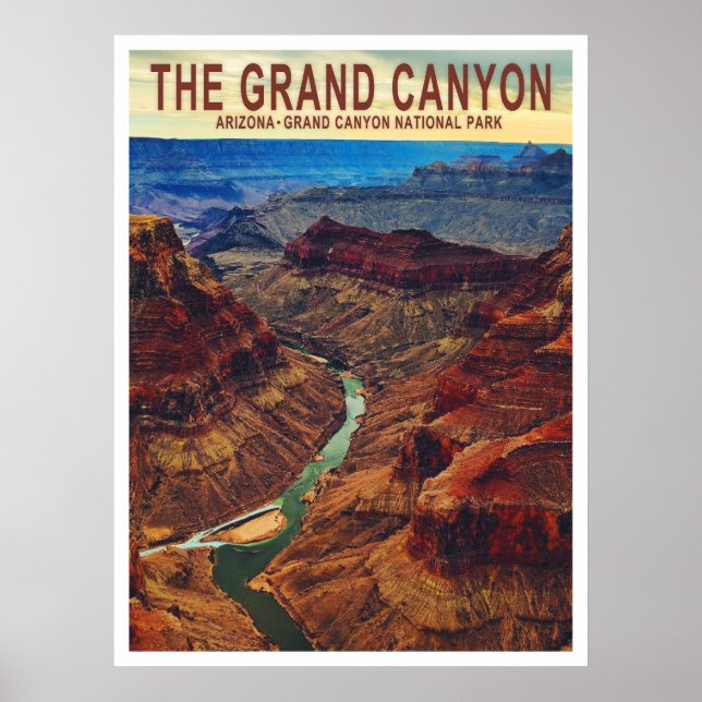 Póster Afiche de viaje del Gran Cañón Arizona (Frente)
