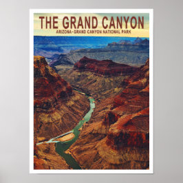 Póster Afiche de viaje del Gran Cañón Arizona