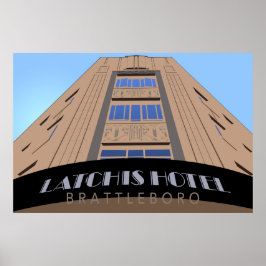 Póster Afiche de viaje del Hotel Retro de Latchis
