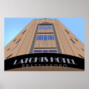 Póster Afiche de viaje del Hotel Retro de Latchis