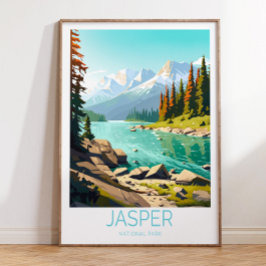 Póster Afiche de viaje del Jasper National Park, Jasper C