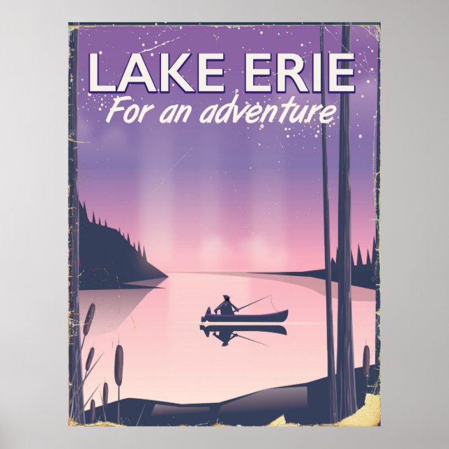 Póster Afiche de viaje del lago Erie (Frente)