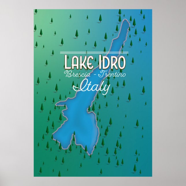Póster Afiche de viaje del lago Idro Italy (Frente)