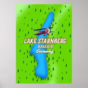 Póster Afiche de viaje del lago Starnberg Bavaria Alemani