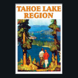 Póster Afiche de viaje del lago Vintage Tahoe<br><div class="desc">Una reproducción de un viaje y poster por la región del Lago Tahoe. Muy colorido.</div>