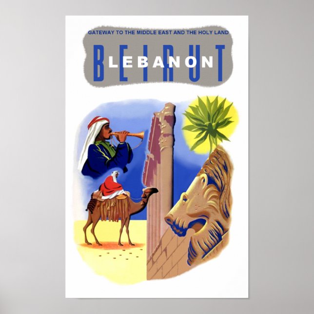 Póster Afiche de viaje del Líbano (Frente)