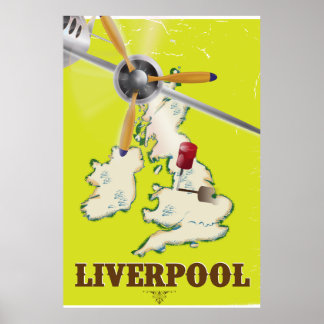 Póster Afiche de Viaje del Liverpool Vintage