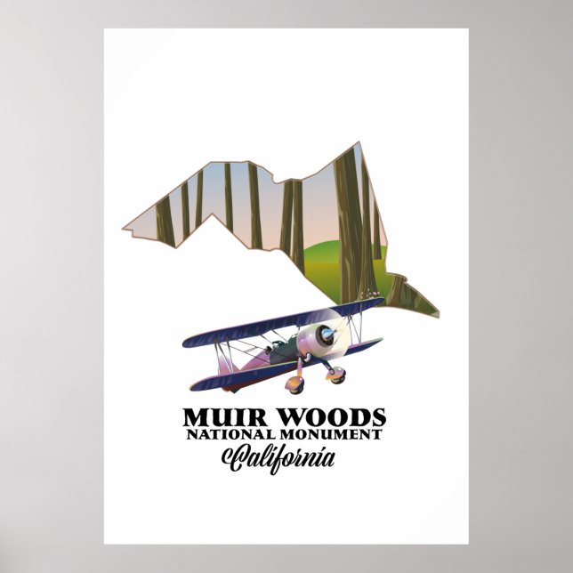 Póster Afiche de viaje del Mapa Nacional del Monumento Mu (Frente)