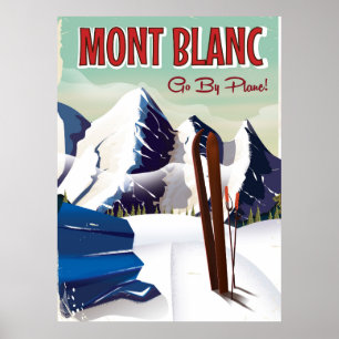 Póster Afiche de viaje del Mont Blanc