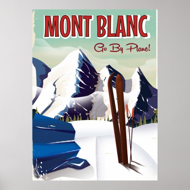 Póster Afiche de viaje del Mont Blanc (Frente)