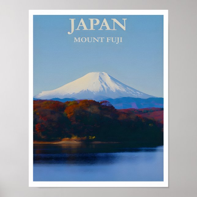 Póster Afiche de viaje del Monte Fuji (Frente)
