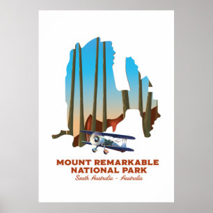 Póster Afiche de viaje del Monte Remarkable en Australia 